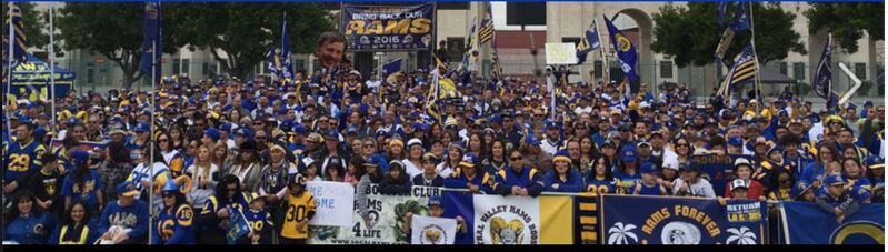 Rally at Coliseum just before NFL approves Rams move to LA.JPG